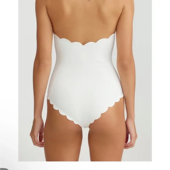 Marysia mott scalloped swimsuit in Stone One Pieces